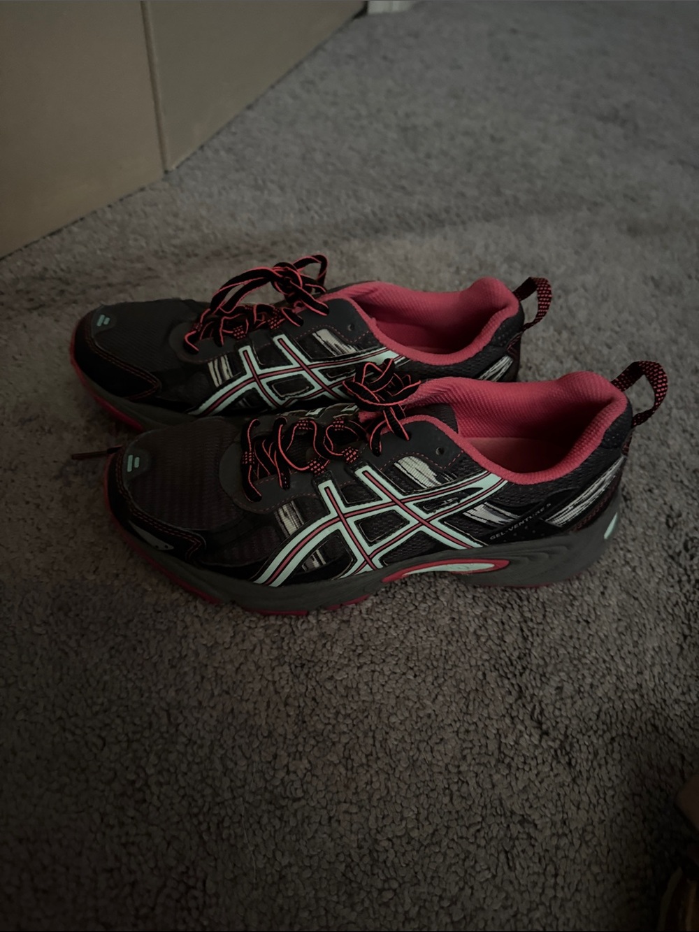 ASICS Women's Gray and Pink Athletic Sneakers